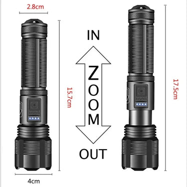 High Power XHP70 Rechargeable LED Flashlight - InspiredGrabs.com